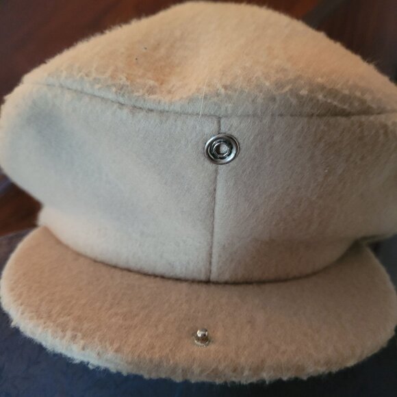 Vintage Beige Wool Flat Cap Large - Picture 2 of 5